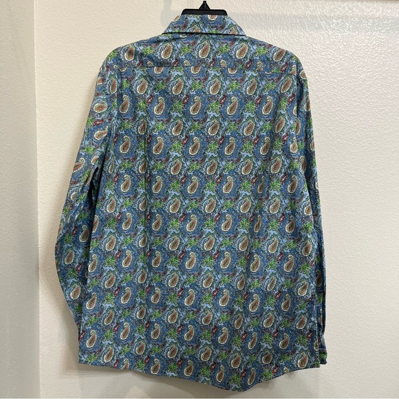Daniel Cremieux Premium Denim Paisley Snap Button Down Men’s Size Large - Picture 2 of 3